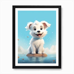 Cute Pup Scandinavian Style Illustration 4 Art Print