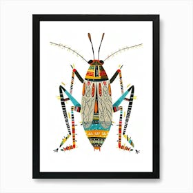 Colourful Insect Illustration Cricket 12 Art Print