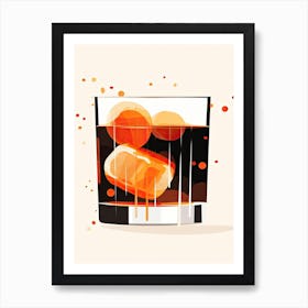 Mid Century Modern White Russian Floral Infusion Cocktail 2 Art Print