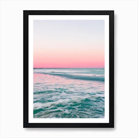 Weymouth Beach, Dorset Pink Photography 2 Art Print