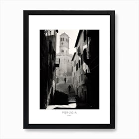 Poster Of Perugia, Italy, Black And White Analogue Photography 3 Art Print