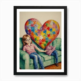 Autism Heart Art Print