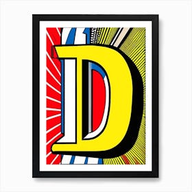 D, Letter, Alphabet Comic 2 Art Print