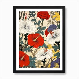 Chinese Bellflower Pattern Illustration Art Print