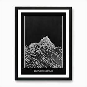 Ben Vane Mountain Line Drawing 2 Poster Art Print