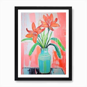 Flower Painting Fauvist Style Amaryllis Art Print