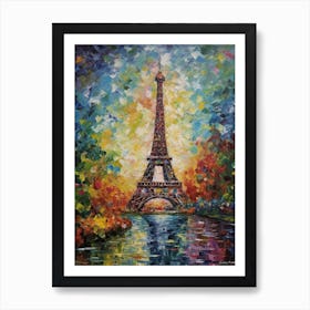 Eiffel Tower Paris France Monet Style 12 Art Print