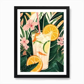 Art Deco Tropical Cocktail Art Print