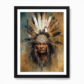 Nomadic Portraits: Brushstrokes of Native Expression Art Print