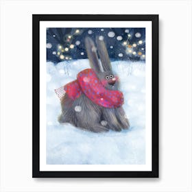 Rabbit in the snow Póster