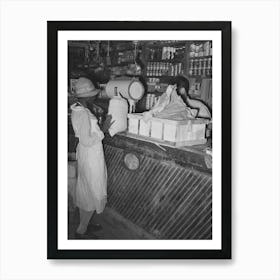 Woman Trading Sack Of Pecans For Groceries In General Store, Jarreau, Louisiana By Russell Lee Art Print