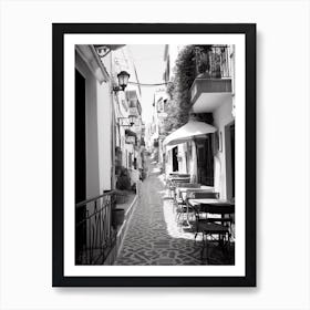 Positano, Italy, Black And White Photography 1 Art Print