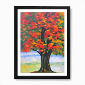 English Oak tree Abstract Block Colour Art Print