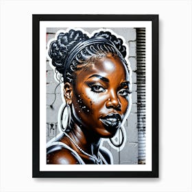 Graffiti Mural Of Beautiful Black Woman 363 Art Print