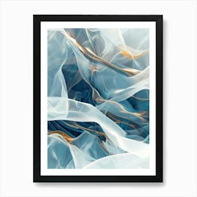 Abstract Blue And Gold 14 Art Print