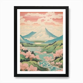 Mount Mitoku In Tottori, Japanese Landscape 3 Art Print