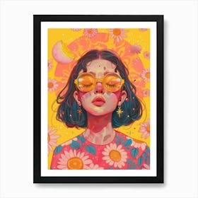 Pop Moon Women Art Print