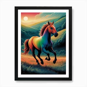 Rainbow Horse 2 Art Print