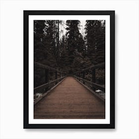 Wooden Bridge In Forest Art Print