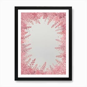 Pink Floral Frame Art Print