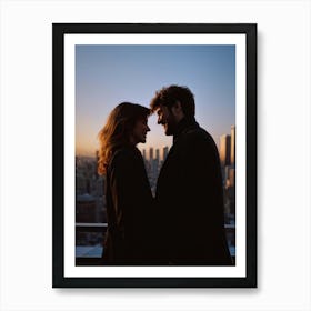 A Contemporary Couple Exchanging Looks That Speak Volumes Of Their Affection Over A Background Of A Art Print