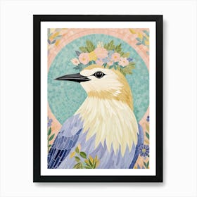 Floral Crown Bird Art Print