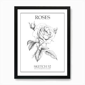 Roses Sketch 52 Poster Art Print