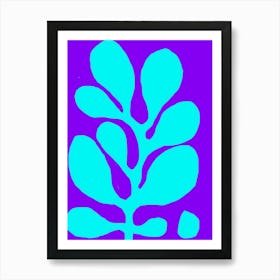 Funky Turquoise Flower Art Print