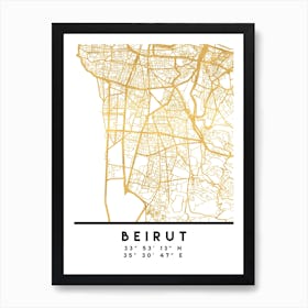 Carte de Beyrouth Poster Minimaliste pour Salon