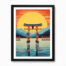 Itsukushima Shrine Japan Vintage Travel Art 1 Art Print