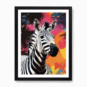 Paint Splash Zebra 3 Art Print