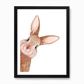 Peeping Rabbit Art Print
