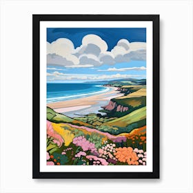 Rhossili Bay, Gower Peninsula, Wales, Matisse And Rousseau Style 3 Art Print