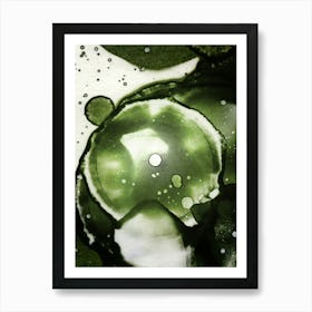 Watercolor Abstraction Green Drop Art Print