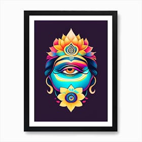 Meditating Figure, Symbol, Third Eye Tattoo 2 Art Print