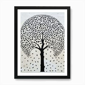 Poplar Tree Simple Geometric Nature Stencil 3 Art Print