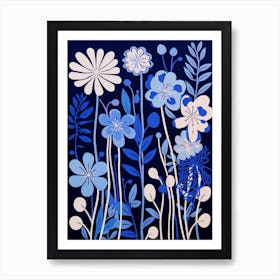 Blue Flower Illustration Agapanthus 4 Art Print