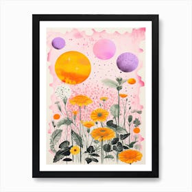 Abstract Botanical Risograph Style 9 Art Print