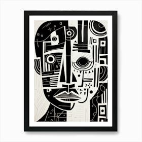 Geometric Shapes Face Art Print