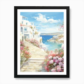 Sunlit Shores: Mediterranean Coastline Poster Art Print