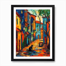 Painting Of Buenos Aires With A Cat In The Style Of Fauvism 3 Art Print