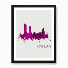 Grand Rapids Michigan City Purple Art Print