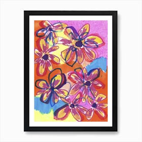 Multicolour Flowers  Art Print