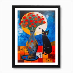 Statice With A Cat 3 Surreal Joan Miro Style  Art Print