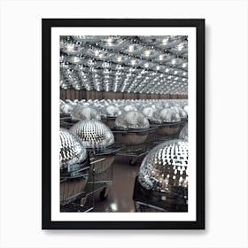 Disco Balls In Supermarket Carts 0 Art Print