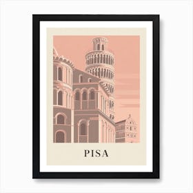 Pisa Vintage Pink Italy Poster Art Print