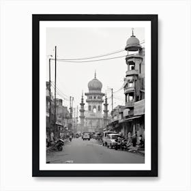 Hyderabad, India, Black And White Old Photo 2 Art Print