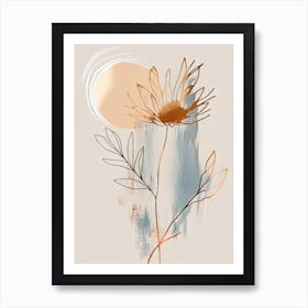 Delicate Flower - Abstract Minimal Boho Beach Art Print