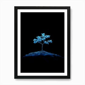 Tree On A Black Background 3 Art Print