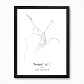 Nynashamn,Sweden Minimalist Map Art Print